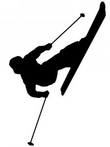 Downhill Skier Stencil 18