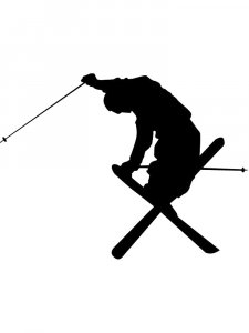 Downhill Skier Stencil 19