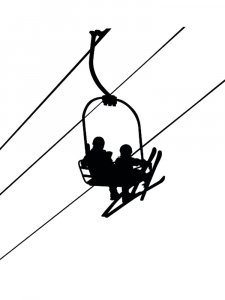 Downhill Skier Stencil 21