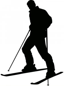 Downhill Skier Stencil 22