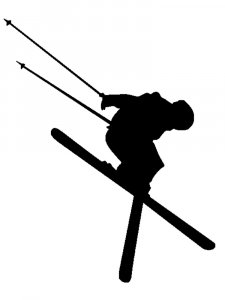 Downhill Skier Stencil 23