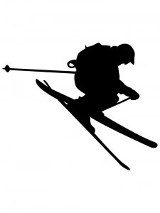 Downhill Skier Stencil 24