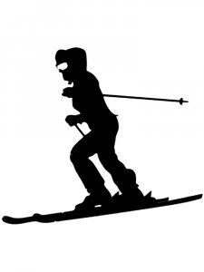 Downhill Skier Stencil 25