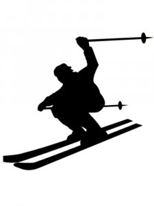 Downhill Skier Stencil 26
