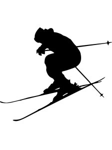 Downhill Skier Stencil 28