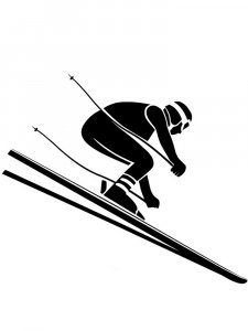 Downhill Skier Stencil 3