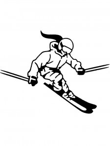 Downhill Skier Stencil 30