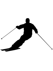 Downhill Skier Stencil 32