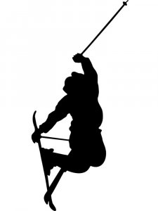 Downhill Skier Stencil 33