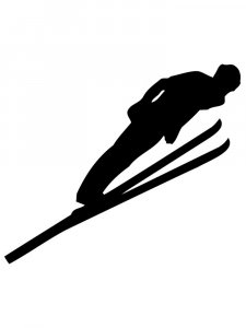 Downhill Skier Stencil 34