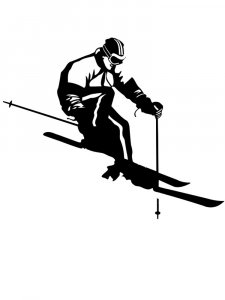 Downhill Skier Stencil 35
