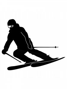 Downhill Skier Stencil 38