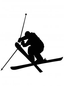 Downhill Skier Stencil 39
