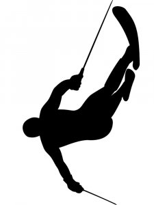 Downhill Skier Stencil 4