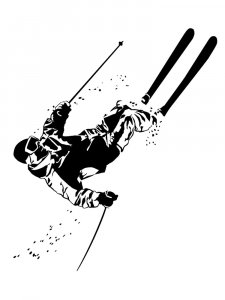 Downhill Skier Stencil 41