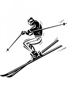 Downhill Skier Stencil 43
