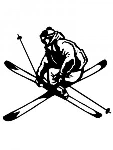 Downhill Skier Stencil 44