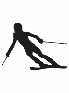Downhill Skier Stencil 45