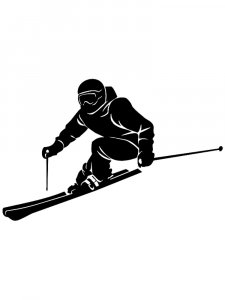 Downhill Skier Stencil 48