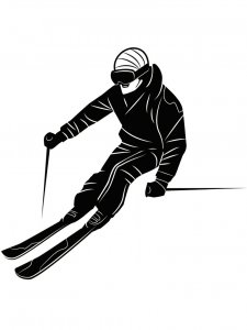 Downhill Skier Stencil 49