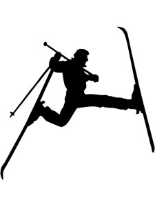 Downhill Skier Stencil 50