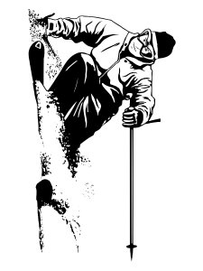 Downhill Skier Stencil 52