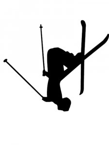 Downhill Skier Stencil 6