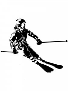 Downhill Skier Stencil 7