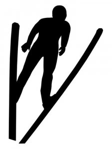 Downhill Skier Stencil 8