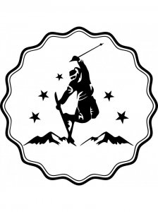 Downhill Skier Stencil 9