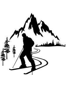 Skiing Stencil 9