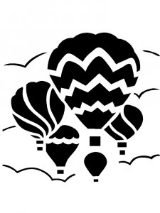 Hot Air Balloon Stencil 10