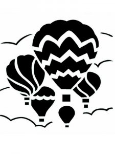 Hot Air Balloon Stencil 7