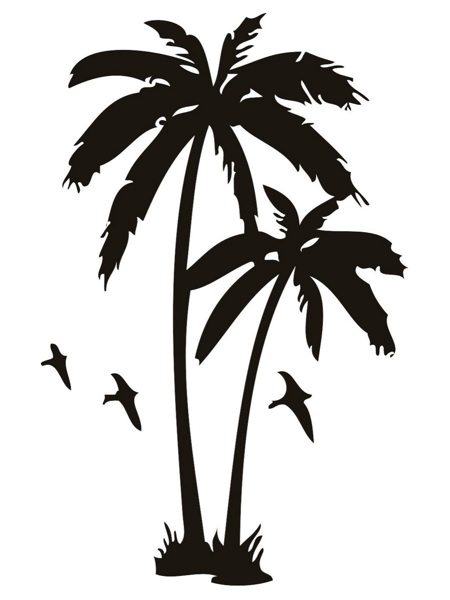 Palm Tree Stencil Outline