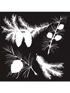 Spruce Branches Stencil 7