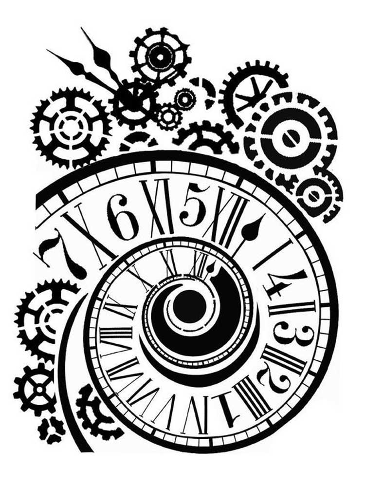 Трафарет для росписи Часы и механизмы, 15х20 см, Stamperia