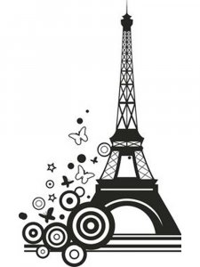 Трафарет Эйфелева башня 9
