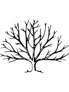 Трафарет Дерево без листьев 6