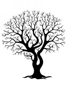 Трафарет Дерево без листьев 8