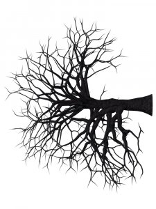 Трафарет Дерево без листьев 9