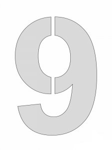 Трафарет Цифры 9