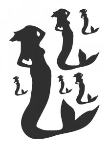 Трафарет Русалки 14