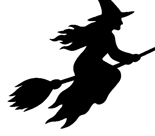 Flying witch stencil
