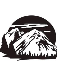 Mountains Stencil 10