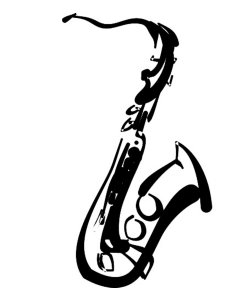 Saxophone Stencil 12