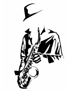 Saxophone Stencil 2