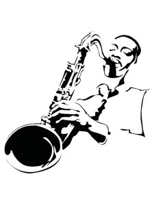 Saxophone Stencil 4