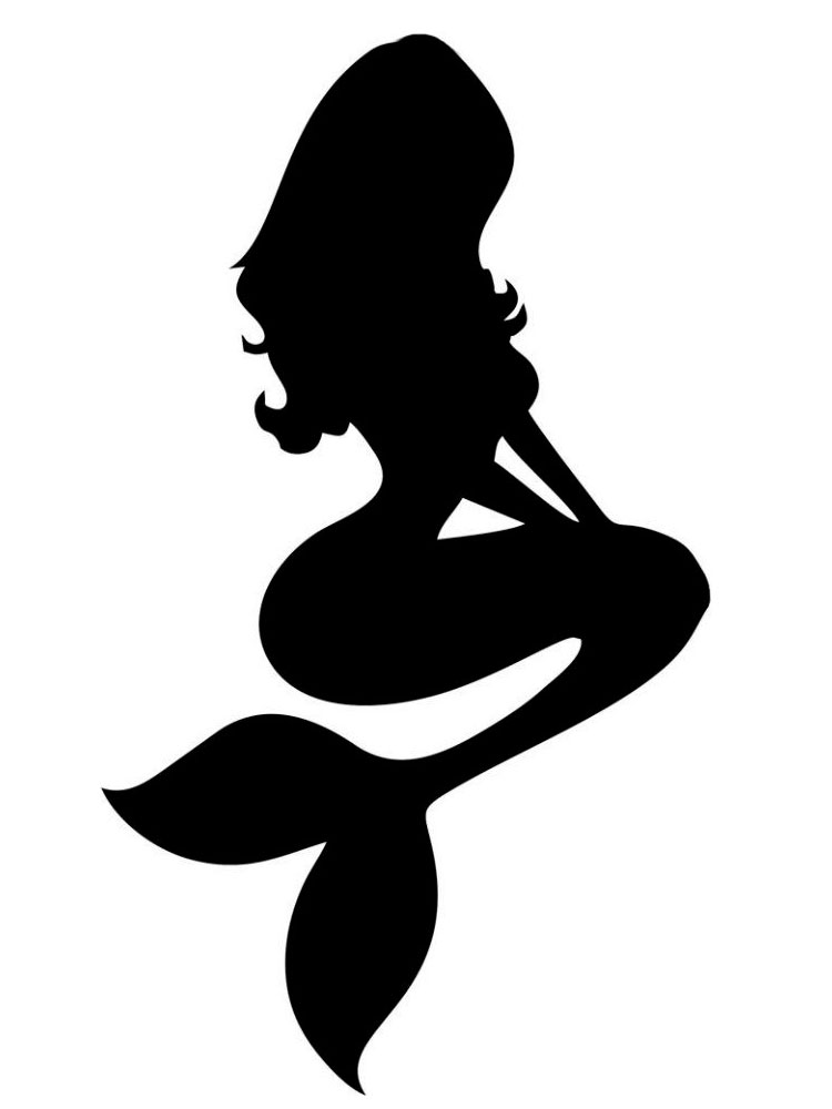 Printable Mermaid Stencil