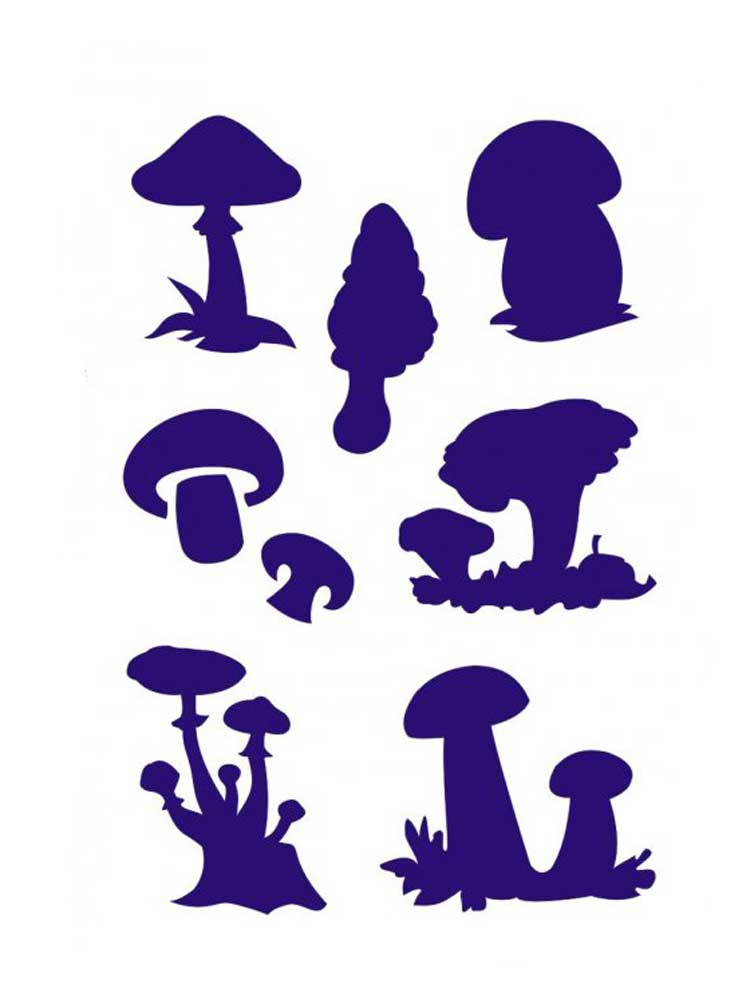 WS003954 Templates 'Mushrooms' Wall Stencils 