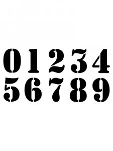 Numbers Stencils 20